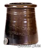 A.P. Donaghho, A. P. DONAGHHO / PARKERSBURG, WV Albany Slip Stoneware "Top Hat" Canning Jar