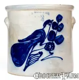 N.A. White & Son, 4 Gal. N. A. WHITE & SON / UTICA, NY Stoneware Paddletail Bird Crock