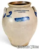 Campbell & Morton, Extremely Rare CAMPBELL & MORTON / PENN YAN Stoneware Jar w/ Cobalt Decoration, circa 1848, Stoneware