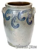 S. Bell & Son, Unusual 4 Gal. S. BELL & SON / STRASBURG, VA Stoneware Jar w/ Profuse Decoration, circa 1890, Stoneware