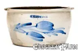 J.W. Cowden, Rare J. W. COWDEN / HARRISBURG, PA Stoneware Bowl, circa 1861, Stoneware