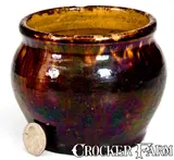 John Bell, Rare JOHN BELL / WAYNESBORO, PA Redware Sugar Bowl, circa 1850-1880, Redware