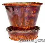 John Bell, Large-Sized JOHN BELL / WAYNESBORO Redware Flowerpot, circa 1850-1880, Redware