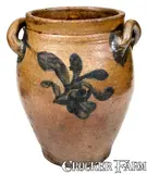J. Remmey, Rare J. REMMEY / MANHATTAN-WELLS / NEW-YORK Stoneware Jar w/ Incised Decoration