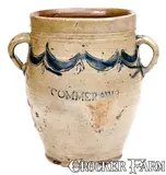 Commeraw's Stoneware, COMMERAWS / STONEWARE Vertical-Handled Stoneware Jar