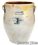 Nortons, Extremely Rare NORTONS / BENNINGTON Stoneware Jar, circa 1810-1825, circa 1810-1825, Stoneware