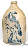 Ottman & Co., 3 Gal. HAXSTUN, OTTMAN & CO. / FORT EDWARD, NY Stoneware Pheasant Jug, circa 1875, Stoneware