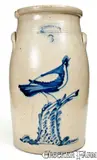 Haxstun & Co., Fine HAXSTUN & CO. / FORT EDWARD, NY 6 Gal. Churn w/ Bird-on-Stump Decoration