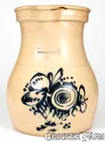 Rare J. & E. NORTON / BENNINGTON, VT Stoneware Pitcher w/ Bold Floral Basket by J. & E. Norton, circa 1855, Stoneware, sold Oct 2019