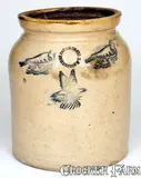 Jacob Caire, Rare JACOB CAIRE / PO'KEEPSIE, NY Stoneware Jar w/ Impressed Birds and Eagle Designs, circa 1849-1852, Stoneware