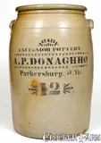 Excelsior Pottery, Fine 12 Gal. EXCELSIOR POTTERY / A. P. DONAGHHO / Parkersburg, W. Va. Stoneware Jar, circa 1880, Stoneware