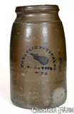 Palatine Pottery Co., Scarce PALATINE POTTERY CO. / PALATINE, W. VA Stoneware Pear Jar