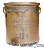 Herbert Behrens, 3 Gal. H. F. BEHRENS / WHEELING, WV Stoneware Advertising Crock, circa 1875, Stoneware