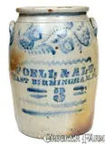 Foell & Alt, 3 Gal. FOELL & ALT / EAST BIRMINGHAM, PA Stoneware Jar, circa 1860, Stoneware