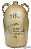 C. L. Williams & Co., C. L. WILLIAMS & CO. / BEST BLUE STONEWARE / NEW GENEVA, PA Double-Handled Jug, circa 1890, Stoneware