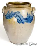 Solomon Bell, Fine 6 Gal. SOLOMON BELL / Strasburg, Va Stoneware Jar with Cobalt Decoration, circa 1845, Stoneware