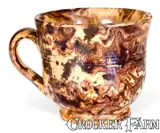 Baecher, Fine Redware Cup Marked BACKER and BAECHER / WINCHESTER, VA