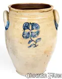 Goodwin & Webster, Rare GOODWIN & WEBSTER / HARTFORD Stoneware Jar with Incised Decoration, circa 1815, Stoneware