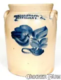 P. Mugler & Co., 2 Gal. P. MUGLER & CO. / BUFFALO, NY Stoneware Jar with Floral Decoration, circa 1850, Stoneware