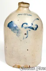 C. Crafts & Co, C. CRAFTS & CO / Whately, Mass, Stoneware Jug, circa 1845-1854, Stoneware