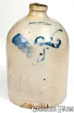 C. Crafts & Co, C. CRAFTS & CO / Whately, Mass, Stoneware Jug, circa 1845-1854, Stoneware