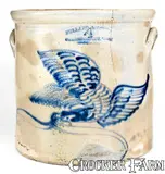 Bullard & Scott, 4 Gal. BULLARD & SCOTT / CAMBRIDGEPORT, MASS. Stoneware Eagler Crock, circa 1870, Stoneware