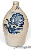 F. Stetzenmeyer, F. STETZENMEYER / ROCHESTER, NY Stoneware Jug w/ Fine Slip-Trailed Floral Decoration