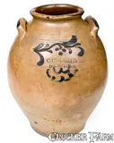 C. Crolius, Fine 4 Gal. C. CROLIUS / NEW-YORK Stoneware Jar w/ Incised and Brushed Cobalt Decoration, circa 1825, Stoneware