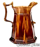 Swan Hill Pottery, Rare SWAN HILL / POTTERY / SOUTH AMBOY Rockingham-Glazed Octagonal Pitcher, circa 1850-1852, Stoneware
