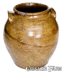 David Drake, Rare and Important "Dave / Aug 28. 1858" Stoneware Jar by Enslaved Edgefield, SC Potter David Drake, 1858, Stoneware