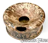 Baecher, Rare BAECHER / WINCHESTER, VA Redware Spittoon with Swirl Glaze