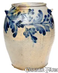 H. Smith & Co., 2 Gal. H. SMITH & CO. / ALEXA. / D.C. Stoneware Jar w/ Elaborate Floral Decoration, circa 1825, Stoneware