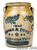 From Spire & Duff, Unusual "FROM SPIRE & DUFF / NASHVILLE, TENN." Stoneware Jar, circa 1870, Stoneware