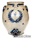 Sam'l I Irvine, Extremely Rare SAM'L. I. IRVINE / NEWVILLE, PA Monumental Stoneware Water Cooler, Bear's Head Spout, circa 1865, Stoneware
