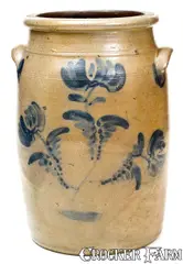 Foell & Alt, Very Rare FOELL & ALT / EAST BIRMINGHAM, PA Stoneware Jar w/ Impressed Maker's Stamp, circa 1860, Stoneware