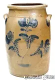 Foell & Alt, Very Rare FOELL & ALT / EAST BIRMINGHAM, PA Stoneware Jar w/ Impressed Maker's Stamp, circa 1860, Stoneware