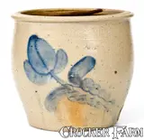 D.P. Shenfelder, D.P. SHENFELDER / READING, PA Stoneware Cream Jar with Floral Decoration, circa 1870, Stoneware