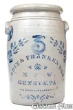 Eneix & Frankenbery, Rare 3 Gal. ENEIX & FRANKENBERY / NEW GENEVA, PA Stoneware Jar, circa 1875, Stoneware