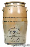 R. T. Williams, 20 Gal. R. T. WILLIAMS / NEW GENEVA, PA Stoneware Jar with Striped Decoration