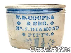 W. D. Cooper, W. D. COOPER / PITTSBURGH, PA Stoneware Advertising Bowl, circa 1875, Stoneware