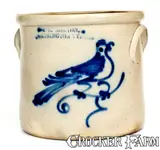 J. & E. Norton, 1 Gal. J. & E. NORTON / BENNINGTON, VT Stoneware Crock with Bird Decoration, circa 1855, Stoneware