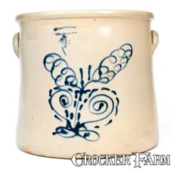 D. Weston, D. WESTON / ELLENVILLE, NY Stoneware Crock w/ Rabbit's Head Decoration, circa 1849-1875, Stoneware