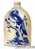 2 Gal. J. & E. NORTON / BENNINGTON, VT Stoneware Jug w/ Elaborate Pheasant-on-Stump Decoration by J. & E. Norton, circa 1855, Stoneware, sold Jul 2019
