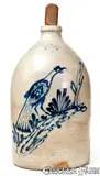 W. A. Lewis, W. A. LEWIS / GALESVILLE, N.Y. Stoneware Jug w/ Elaborate Slip-Trailed Bird Decoration, circa 1858, Stoneware