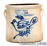 Frank B. Norton, FRANK B. NORTON / WORCESTER, MASS. Stoneware Crock with Dove Decoration, circa 1880, Stoneware