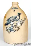 Ottman & Co., HAXSTUN, OTTMAN & CO. / FORT EDWARD, NY Stoneware Jug w/ Elaborate Bird Decoration, circa 1875, Stoneware