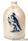 J. & E. Norton, 2 Gal. J. & E. NORTON / BENNINGTON, VT Stoneware Jug w/ Pheasant on Stump Decoration, circa 1855, Stoneware