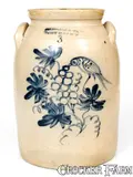 L. Lehman & Co, Fine L. LEHMAN & CO. / WEST 12 ST. N.Y. Stoneware Jar w/ Bird and Grapes Decoration, circa 1870, Stoneware