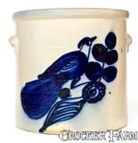 N.A. White & Son, 4 Gal. N. A. WHITE & SON / UTICA, NY Crock w/ Bold Paddletail Bird Decoration