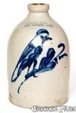 S. L. Pewtress & Co., Scarce S. L. PEWTRESS & CO. / FAIR HAVEN, CONN. Stoneware Jug with Bird Decoration, circa 1870, Stoneware